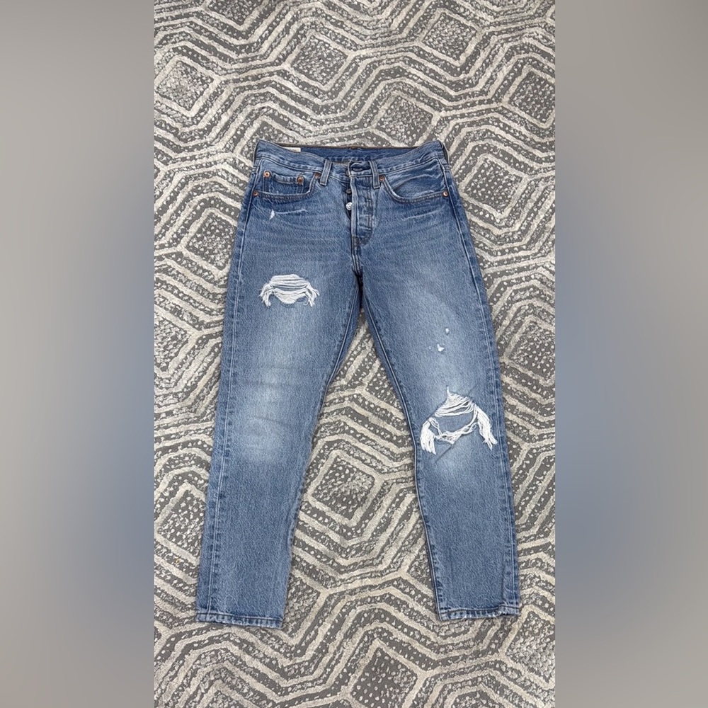 Levi's Blue Skinny Distressed Jeans